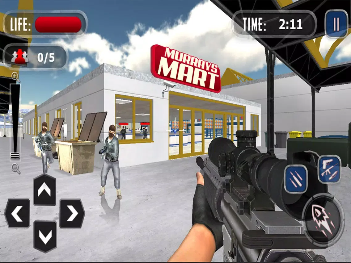Zrzuty ekranu Super Market Gangster Vs Police Sniper Mission 3D iPad 