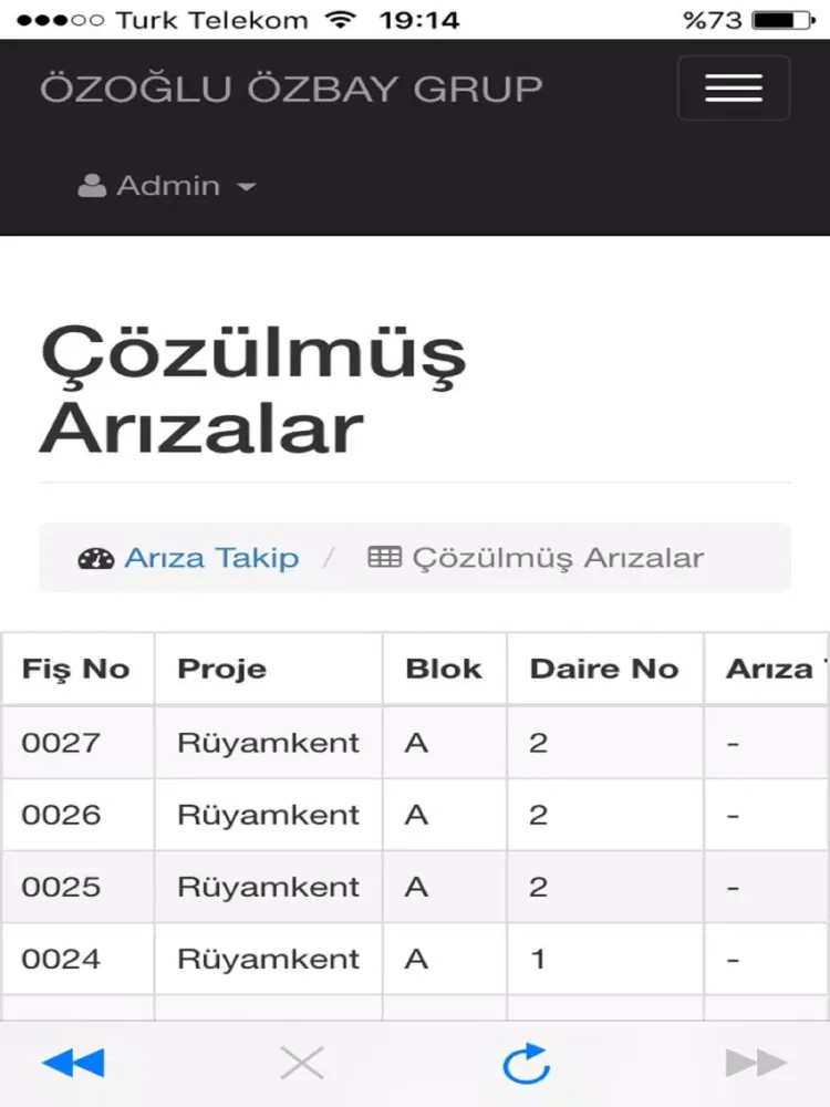 Özoğlu Özbay Grup Arıza Takip iPad  سکرین شاٹس