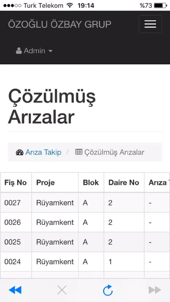 Özoğlu Özbay Grup Arıza Takip سکرین شاٹس