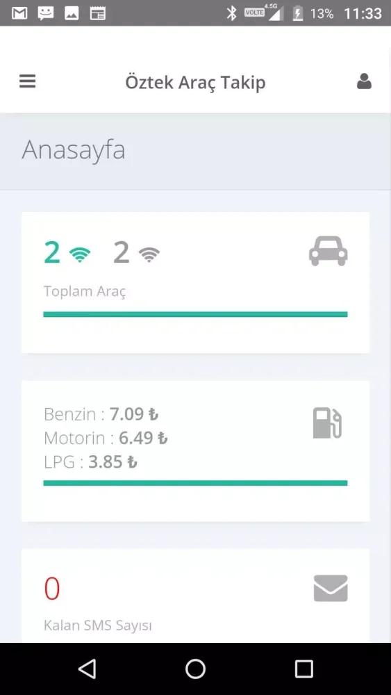 Tangkapan layar Araç Takip Öztek