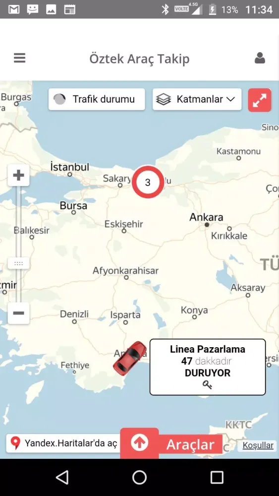 Tangkapan layar Araç Takip Öztek