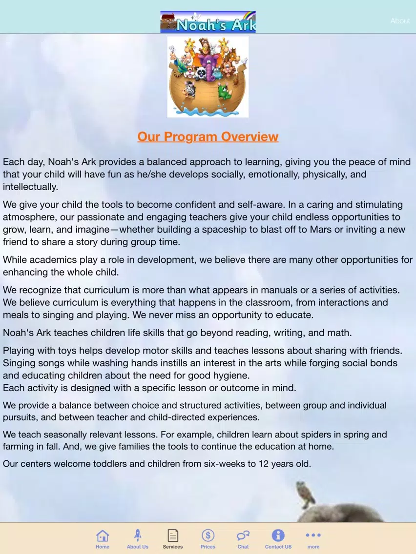 Noah's Ark Childcare App iPad  スクリーンショット