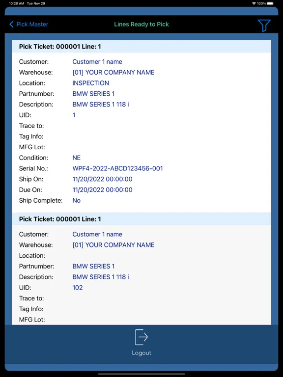 PickMaster 2021.2.0 Fokker iPad  سکرین شاٹس