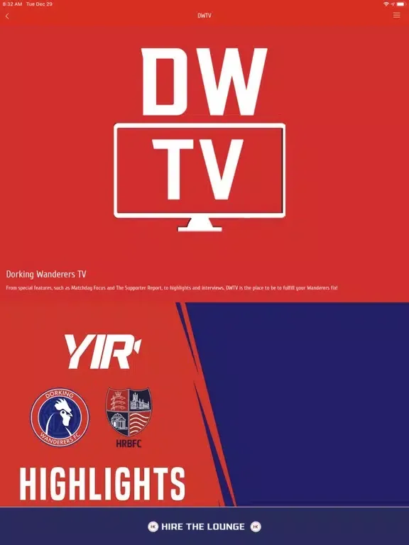 Capturas de pantalla de Dorking Wanderers FC iPad 