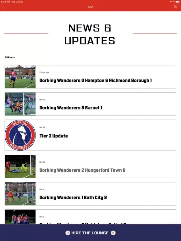 Capturas de pantalla de Dorking Wanderers FC iPad 
