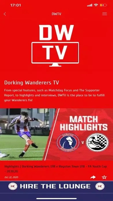 Capturas de pantalla de Dorking Wanderers FC