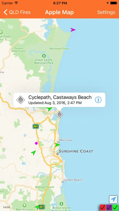Tangkapan layar QLD Fires