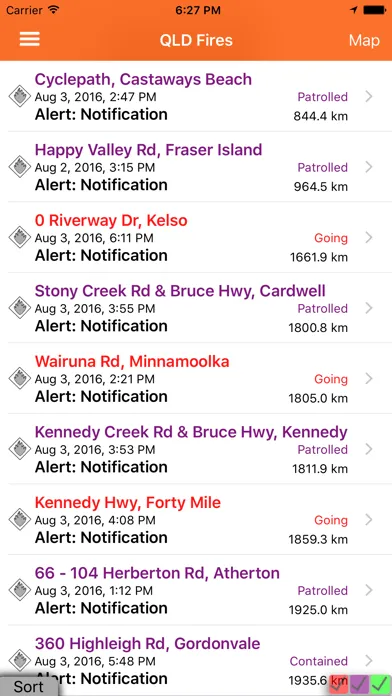 Tangkapan layar QLD Fires