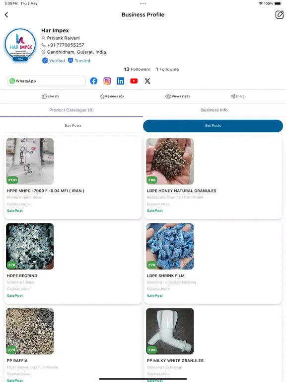 Screenshot di Plastic4trade - B2B Polymer iPad 