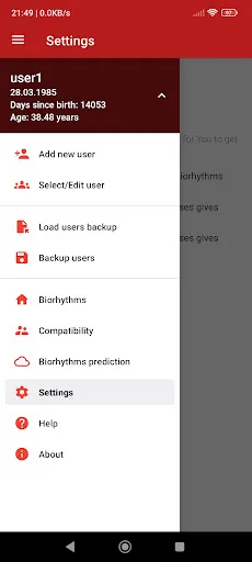 Personal Biorhythms Calculator Screenshots