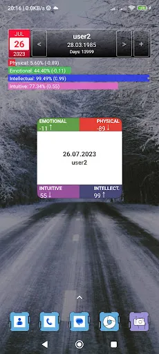 Personal Biorhythms Calculator Screenshots