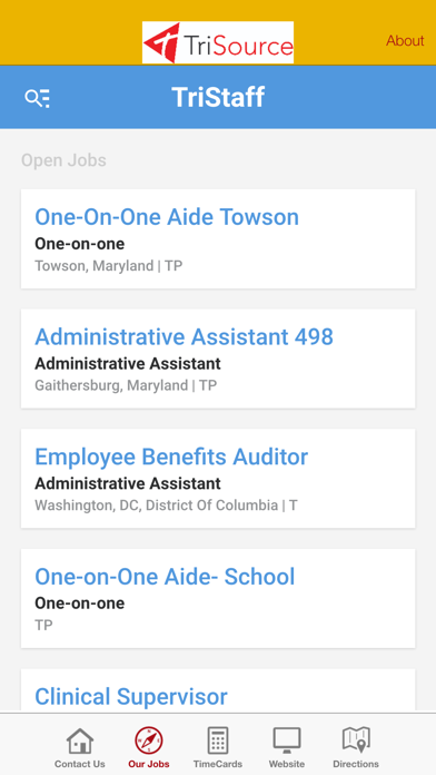 Tangkapan layar TriSource Staffing App