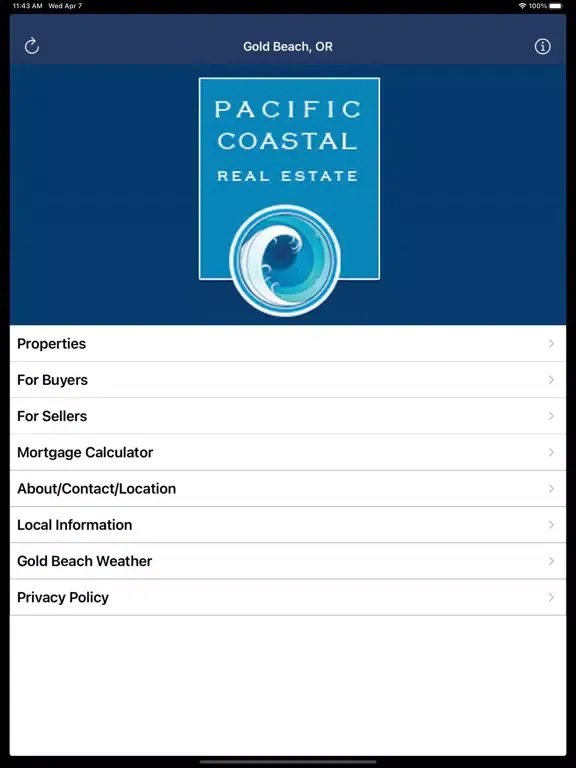 Pacific Coastal Real Estate iPad 应用截图