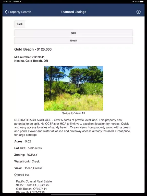 Pacific Coastal Real Estate iPad 应用截图