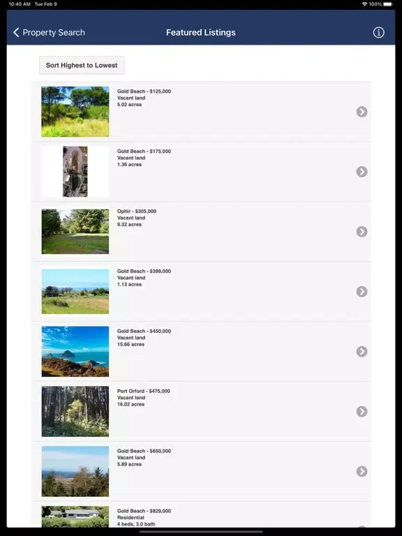 Pacific Coastal Real Estate iPad 应用截图