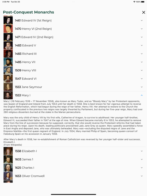 British History Timeline Quiz iPad  Screenshots