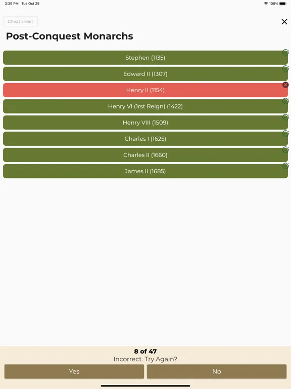 British History Timeline Quiz iPad  スクリーンショット