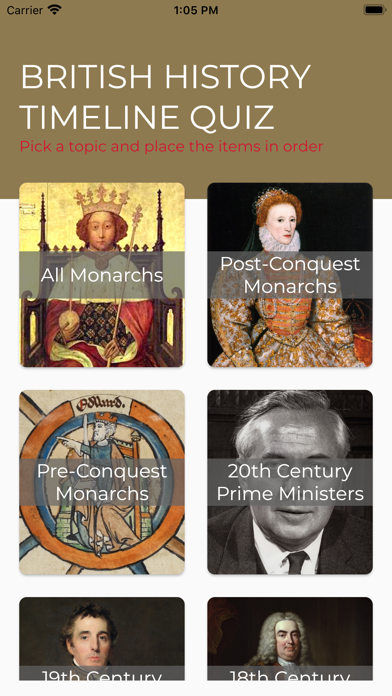 British History Timeline Quiz Screenshots