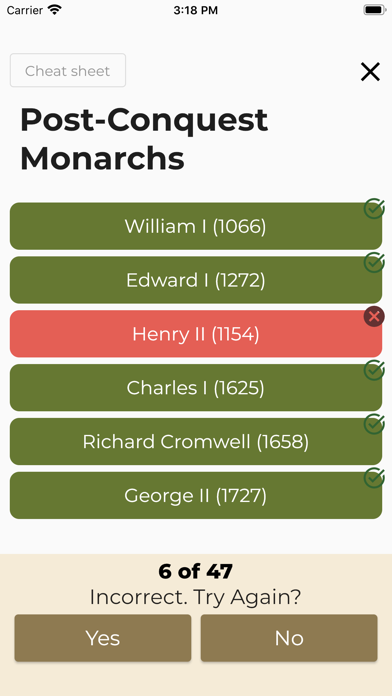 British History Timeline Quiz Screenshots