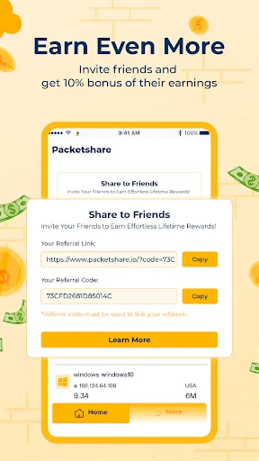 Packetshare - Passive income Ekran Görüntüleri