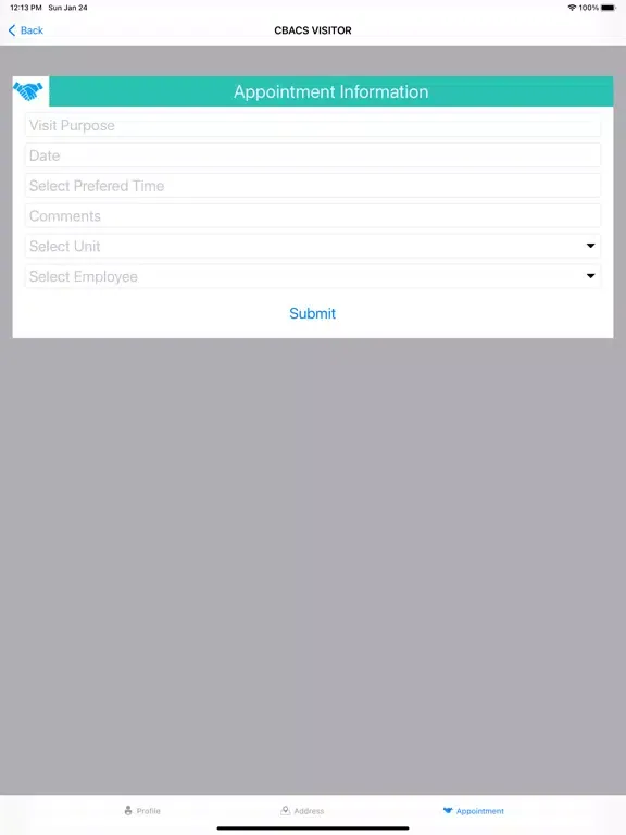 CBACS Visitor iPad  Screenshots