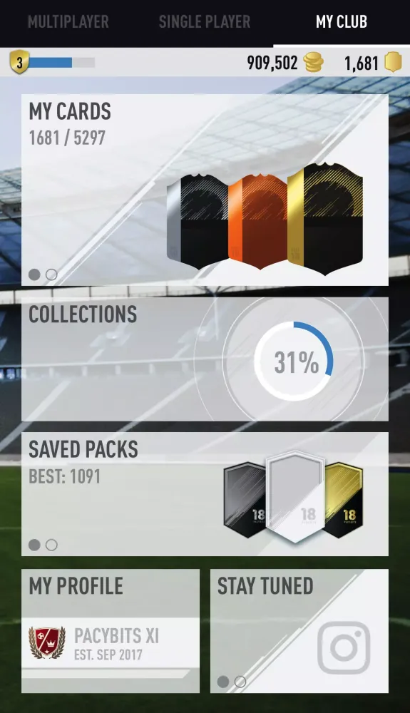 Capturas de tela do FUT PACK