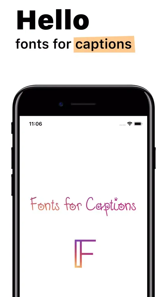 Tangkapan skrin Fonts for Captions
