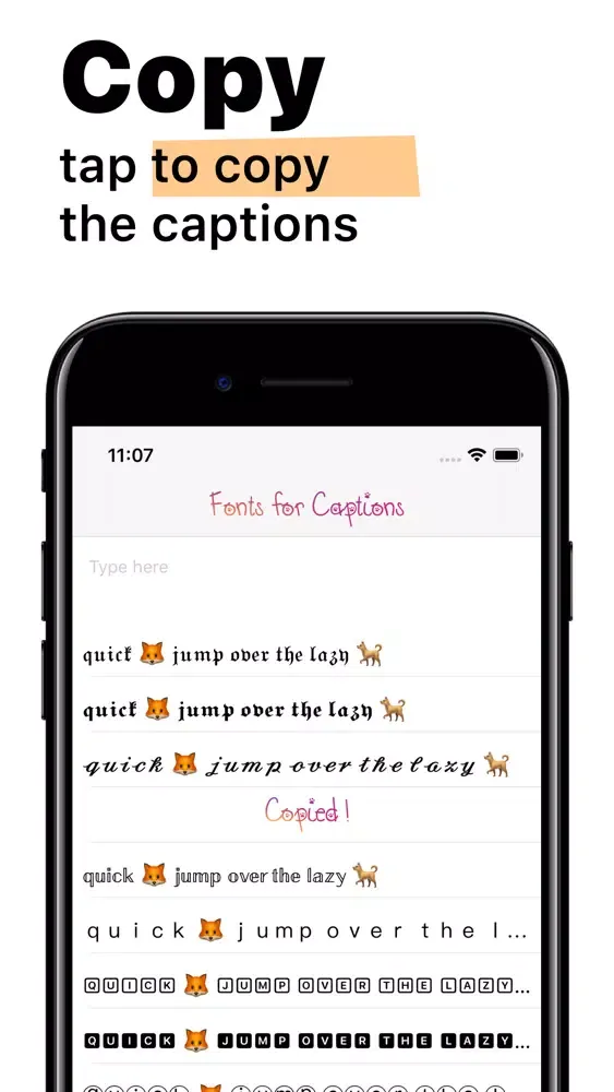 Tangkapan skrin Fonts for Captions