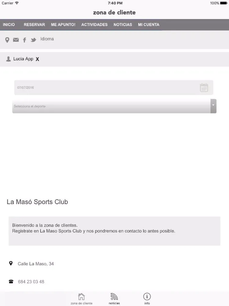 La Masó Sports Club iPad  স্ক্রিনশট