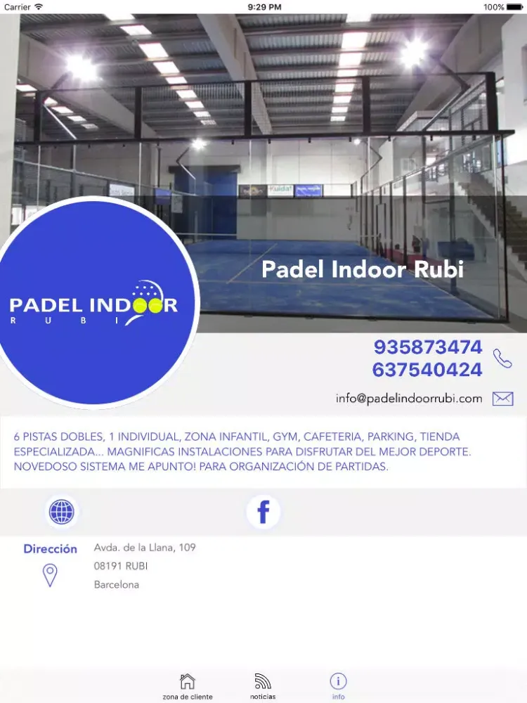 Padel Indoor Rubi App iPad  स्क्रीनशॉट