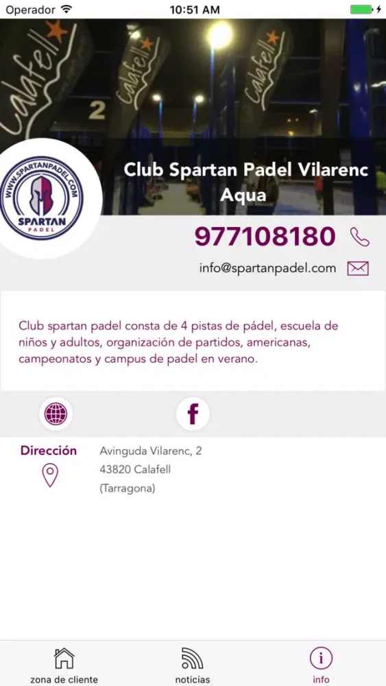 Capturas de pantalla de CLUB SPARTAN PADEL