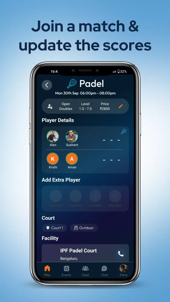 Ảnh chụp màn hình của Pi-Play:Play Padel, Pickleball