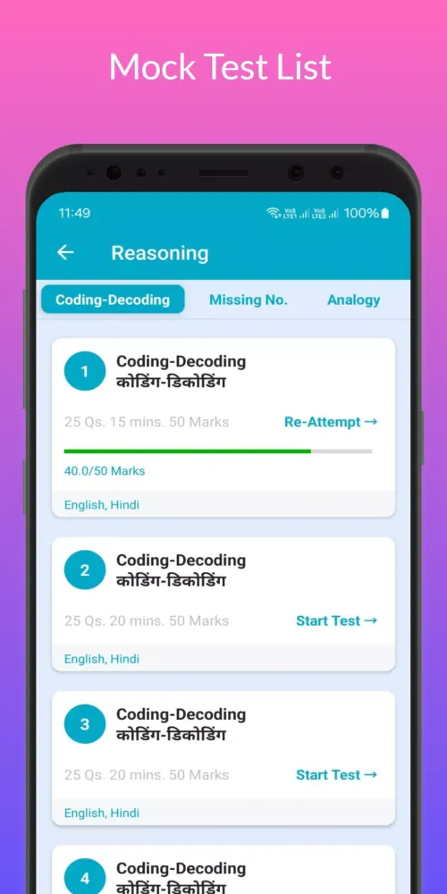 Zrzuty ekranu Reasoning Class Notes & Tests