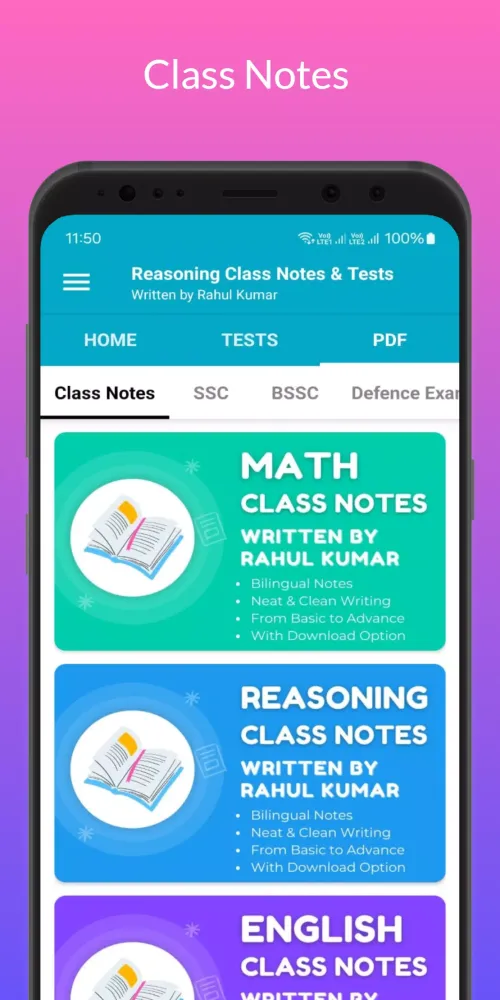 Zrzuty ekranu Reasoning Class Notes & Tests