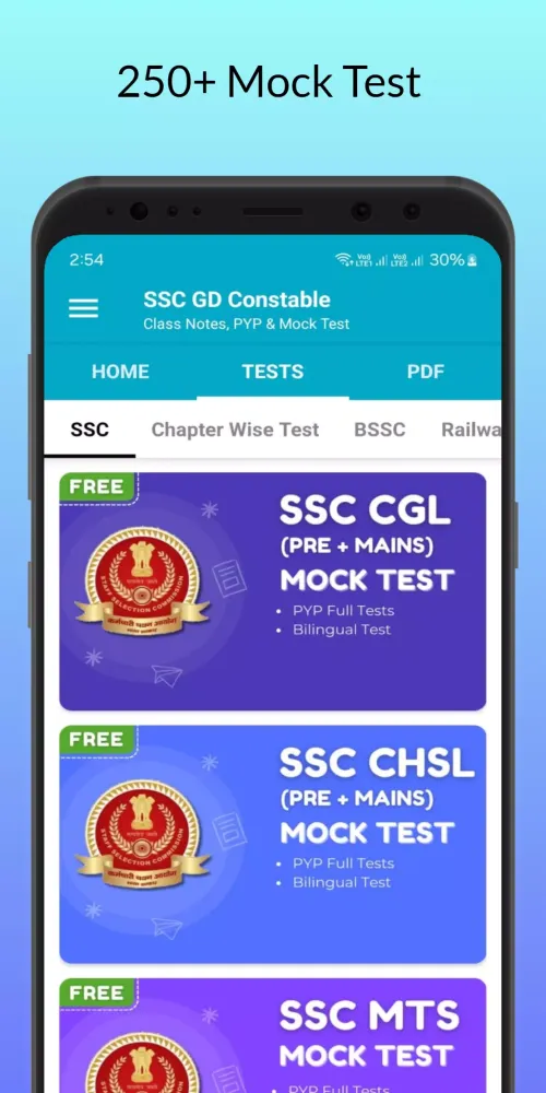 Tangkapan skrin SSC GD Mock Test Prep App 2024