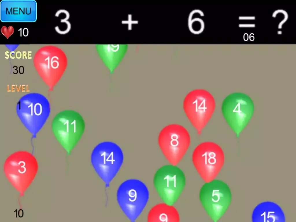 Math Balloons Add iPad  Screenshots