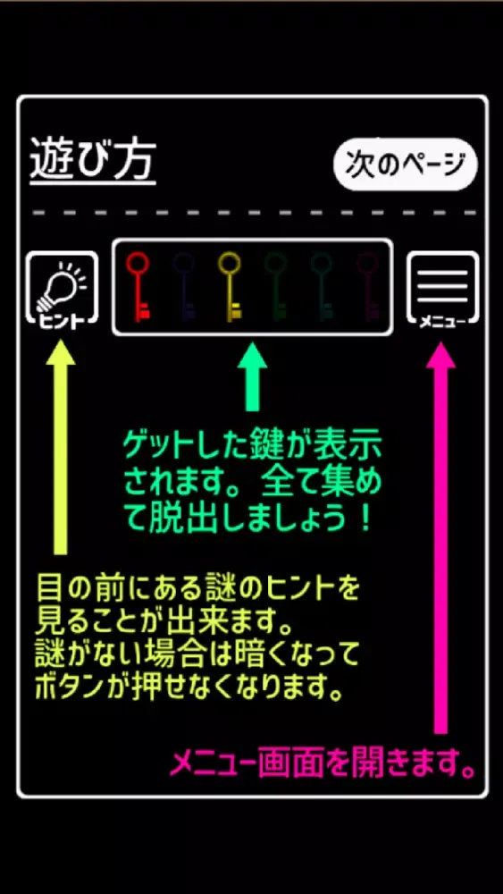 Ảnh chụp màn hình của 脱出ゲーム - 6つのカギ