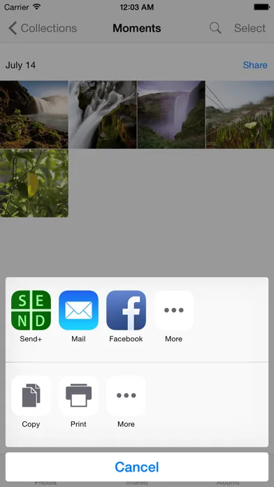 Send Plus - Save your data plan, send photos (email, text, Facebook, Twitter), track your data usage - compress your photos before sending and save money. سکرین شاٹس