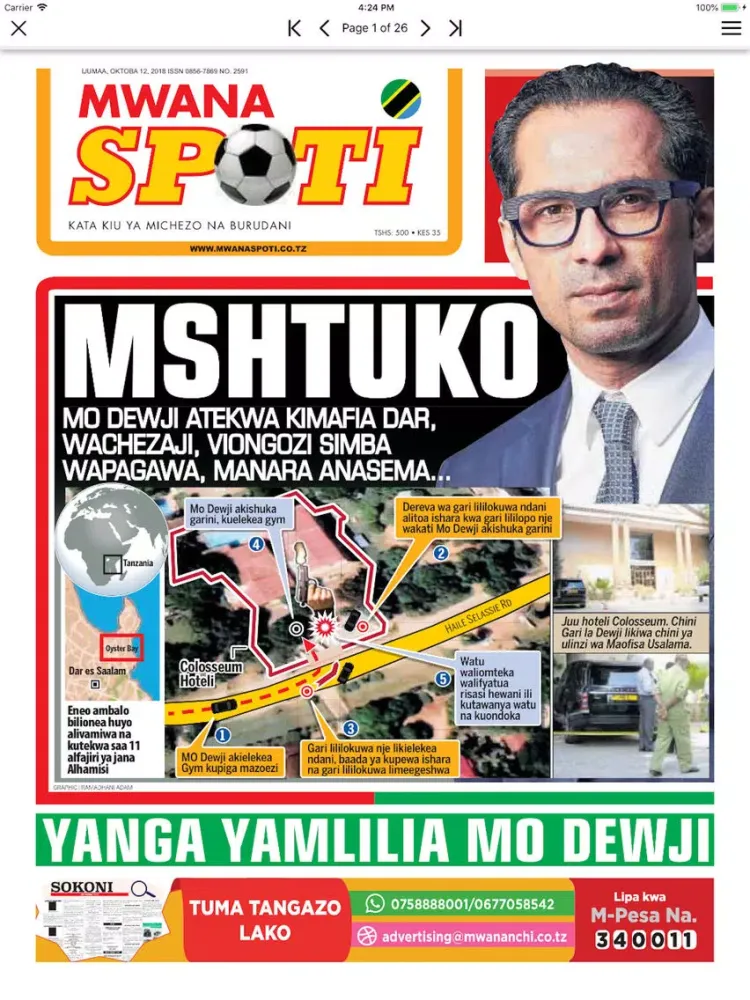 Mwanaspoti Epaper App iPad  Ekran Görüntüleri