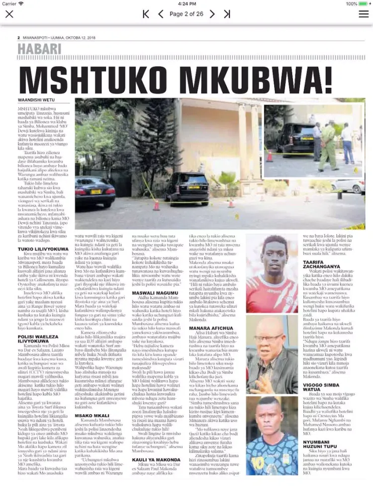 Mwanaspoti Epaper App iPad  Ekran Görüntüleri
