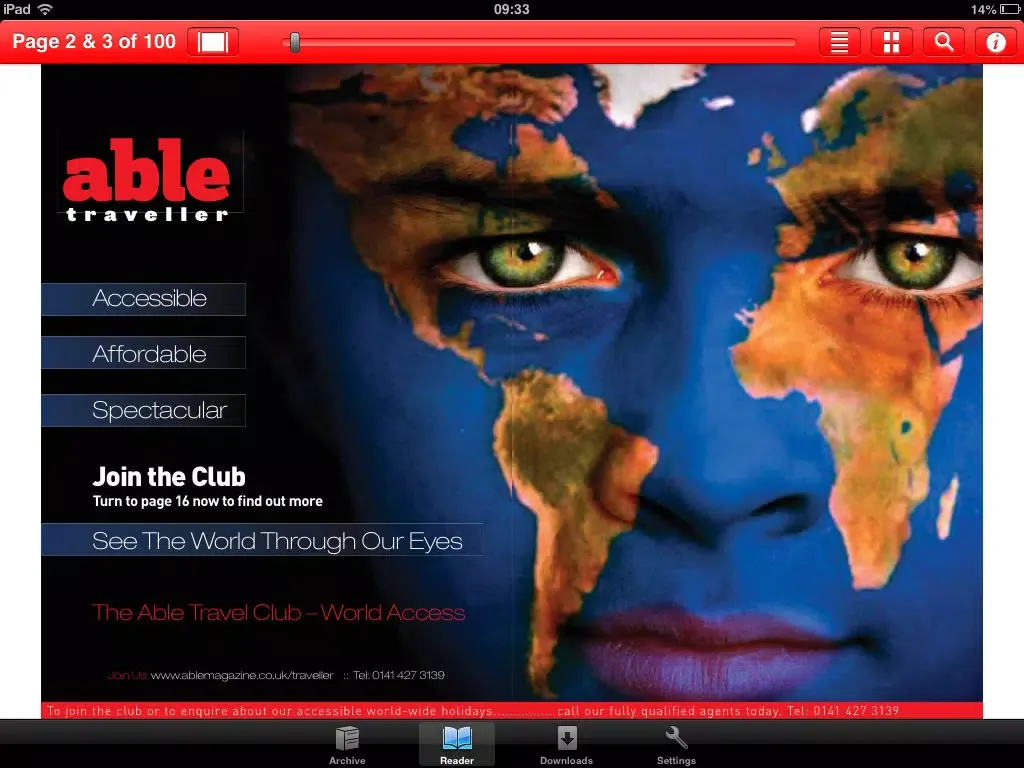 Tangkapan layar Able Mag iPad 