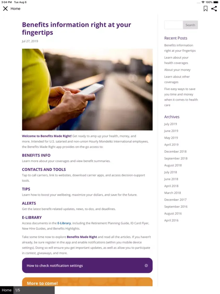 Benefits Made Right (MDLZ) iPad 應用截圖