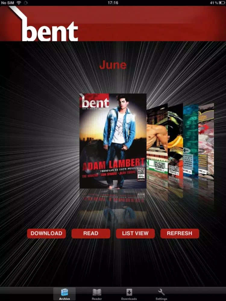 Capturas de tela do Bent Magazine iPad 