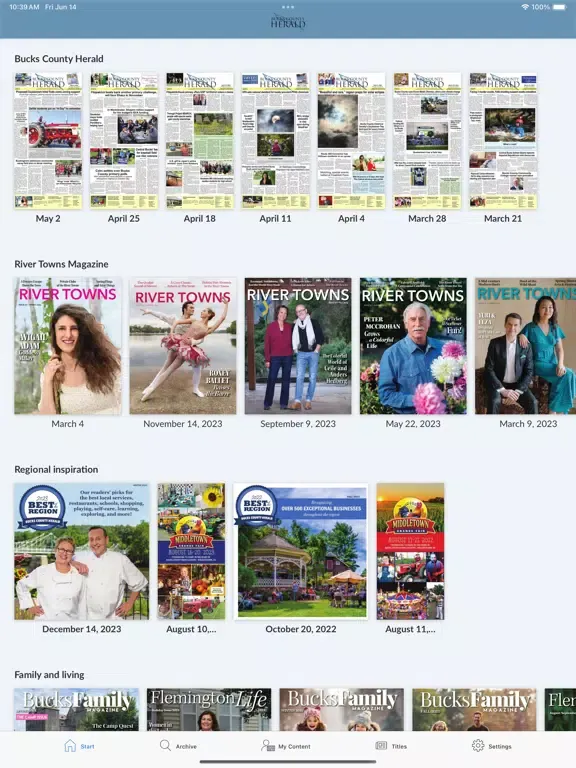 Captures d'écran de Bucks County Herald newspaper iPad 