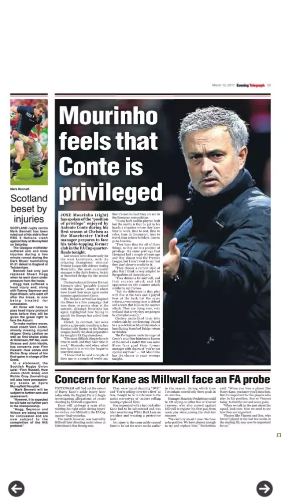 Tangkapan skrin The Evening Telegraph Late
