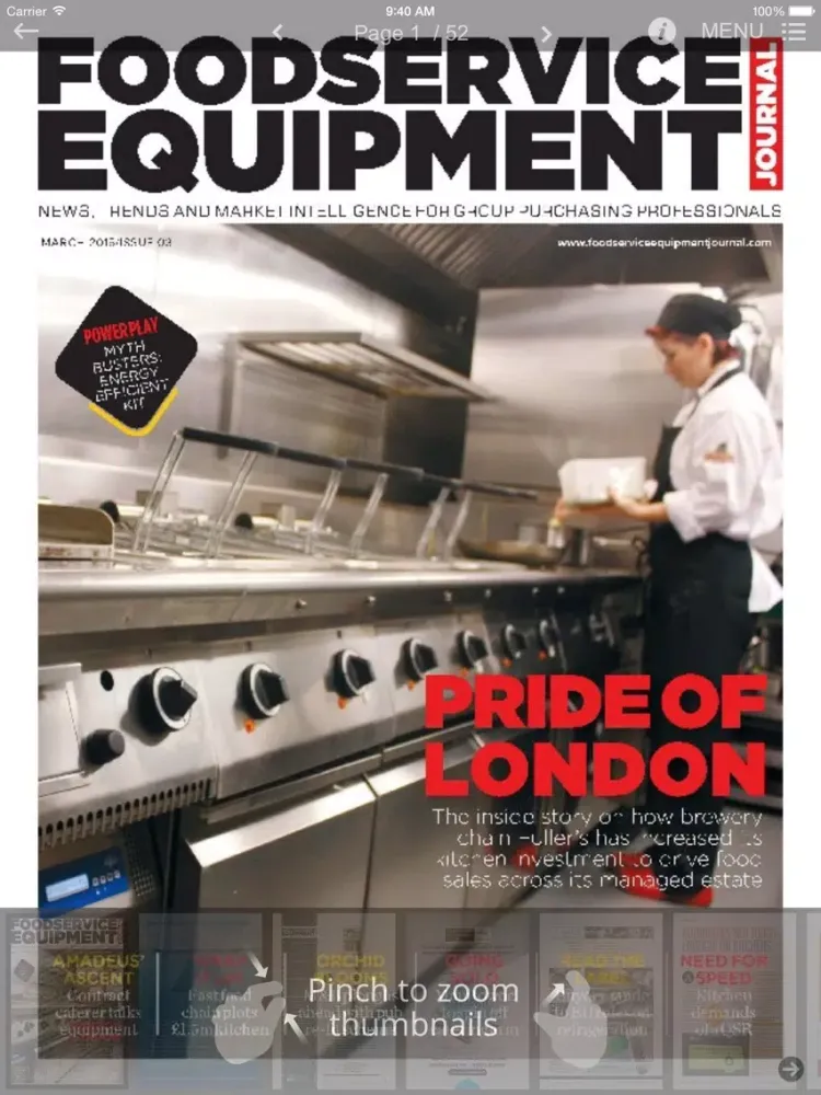 Tangkapan layar Food Service Equipment Journal iPad 