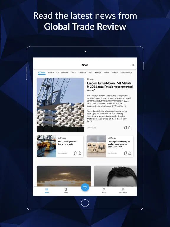 Ảnh chụp màn hình của GTR - Global Trade Review iPad 