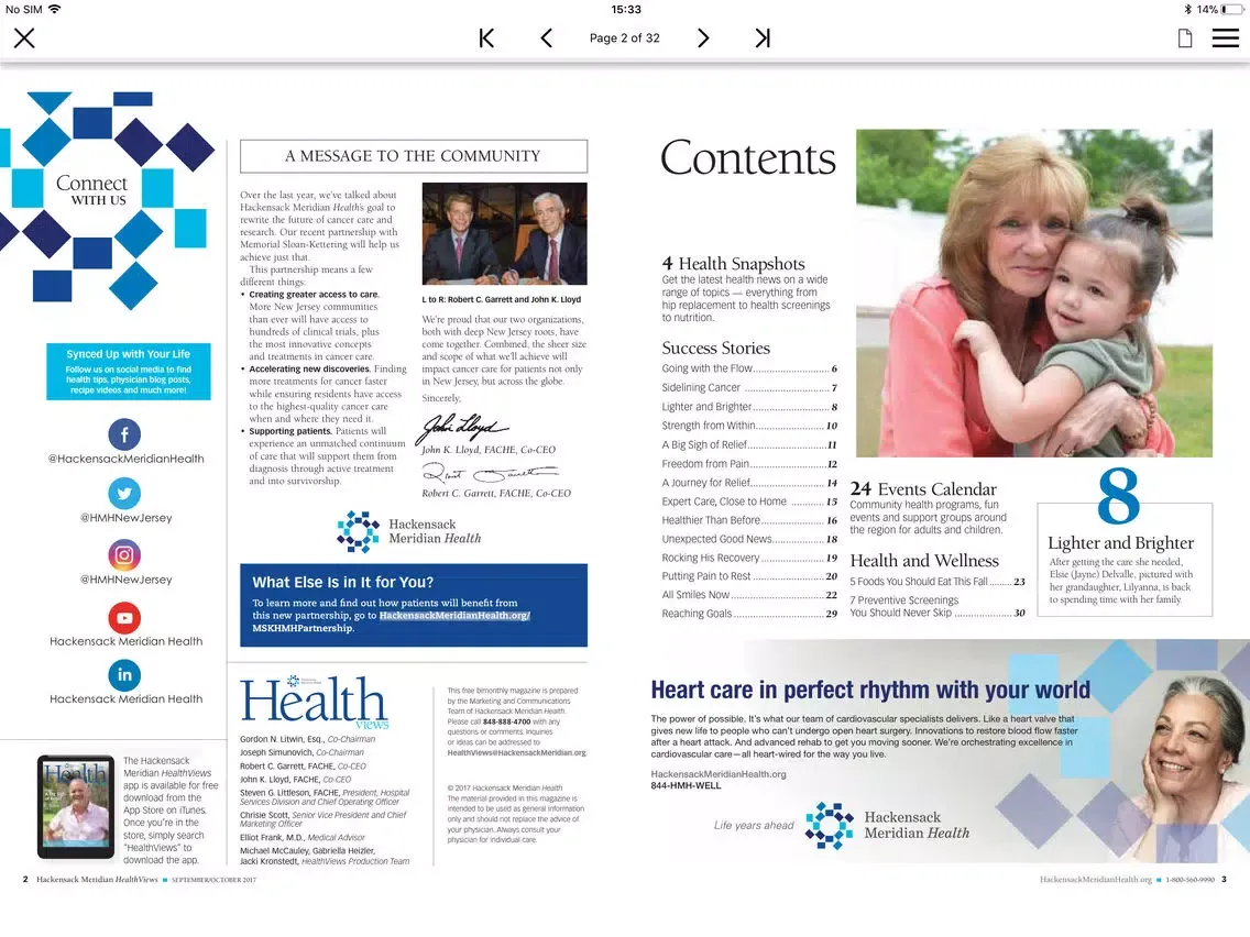 Capturas de tela do HealthViews iPad 