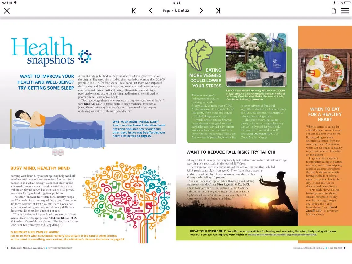 Capturas de tela do HealthViews iPad 