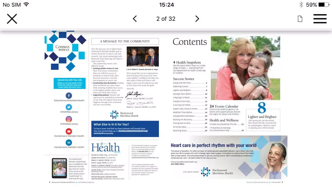 Capturas de tela do HealthViews